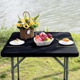 thumbnail image 3 of Square Fitted Table Cover Elastic Tablecloth 3ft Stretch Spandex Table Top Cover for Dining Indoor Outdoor Party Black 36X36 Inch, 3 of 6