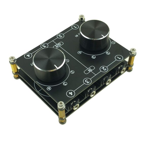 Caja De Interruptor De Audio De 4 Entradas, 4 Salidas, 3,5Mm, Conmutador Auxiliar, Selector De Audio Estéreo, Enrutador De Línea, Combinador Divisor Para Audio En Casa