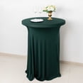 thumbnail image 2 of Efavormart Hunter Emerald Green Round Spandex Cocktail Table Cover With Natural Wavy Drapes - Perfect for Wedding, Party, Indoor & Outdoor Events, Holiday Parties, Showers, Corporate Affairs, Banque, 2 of 5