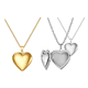 thumbnail image 1 of 2pzs Collar Dije Corazón Para Parejas Fotos Acero Inoxidable, Belug plateado y dorado, 1 of 3