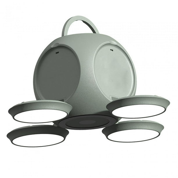 Linterna de camping, lámpara plegable recargable, 3 modos de iluminación, portátil, luz ambiental Verde