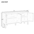 thumbnail image 2 of Vastcury 63" 4 Door Sideboard Cabinet with Geometric Line Patterns, Storage Buffet with Vintage Metal Handles for Living Rooms, Black, 2 of 10