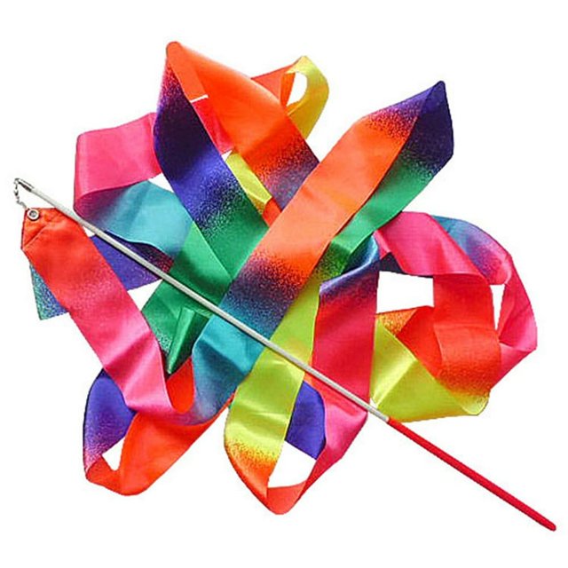 HLONK Sparkling Dance Ribbon Rhythmic Twirling Ribbon Streamers Gymnastic Ribbon