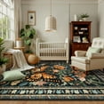thumbnail image 4 of Lahome Decor 8'x10' Butterfly Area Rugs, 8x10ft Large Washable Rugs for Living Room, Non-Slip Bedroom Rugs Stain Resistant Boho Floral Rug Low-Pile Throw Rug for ‎Dining Room Office,Black, 4 of 10