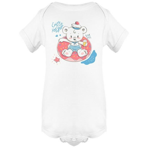 Enjoy The Moment Beear On Donut Bodysuit Infant -Image by Shutterstock, Newborn