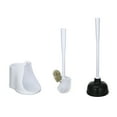 thumbnail image 4 of Mainstays Toilet Plunger & Brush with Caddy 3 Piece Set- White, 4 of 5