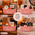 thumbnail image 5 of Halloween Woven Storage Basket, 12.2 Inch Pink Boo Storage Bin for Candy, Toys and Home Decor, 5 of 6