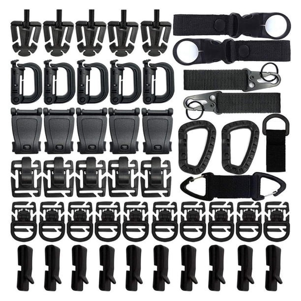 Accesorios de 48 Piezas Sunnimix para Molle Cinturón Táctico Negro