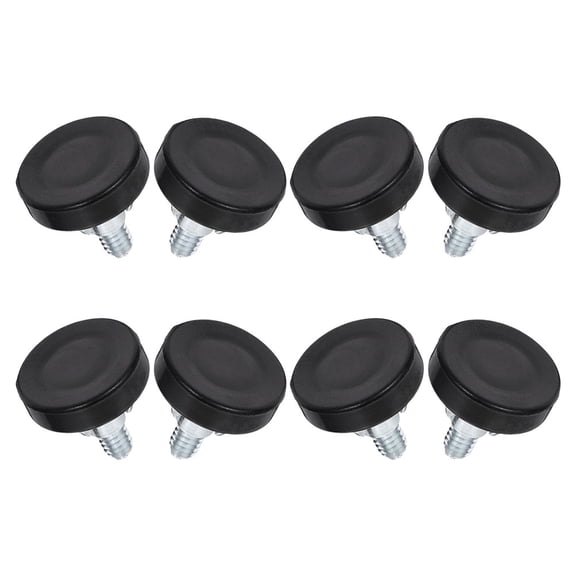 FRCOLOR Adjustable Screw- Furniture Leveling Legs, Low Profile Black Feet for Stability and Support