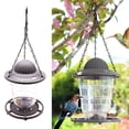 thumbnail image 3 of Alimentador colgante para pájaros silvestres, contenedor de comida para pájaros para patio, jardín, decoración para exteriores - gris, 3 of 8