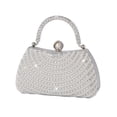 thumbnail image 2 of Elegant Rhinestone Clutch with Pearl Handle, Sparkly Evening Bag for Wedding, Party, Prom, Bridal, 2 of 13