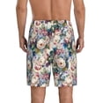 thumbnail image 3 of Kdxio Colorful Flowers Print Mens Sleep Shorts Bottoms Soft Comfy Pajama Wear Pants with Drawstring Pockets, 3 of 7
