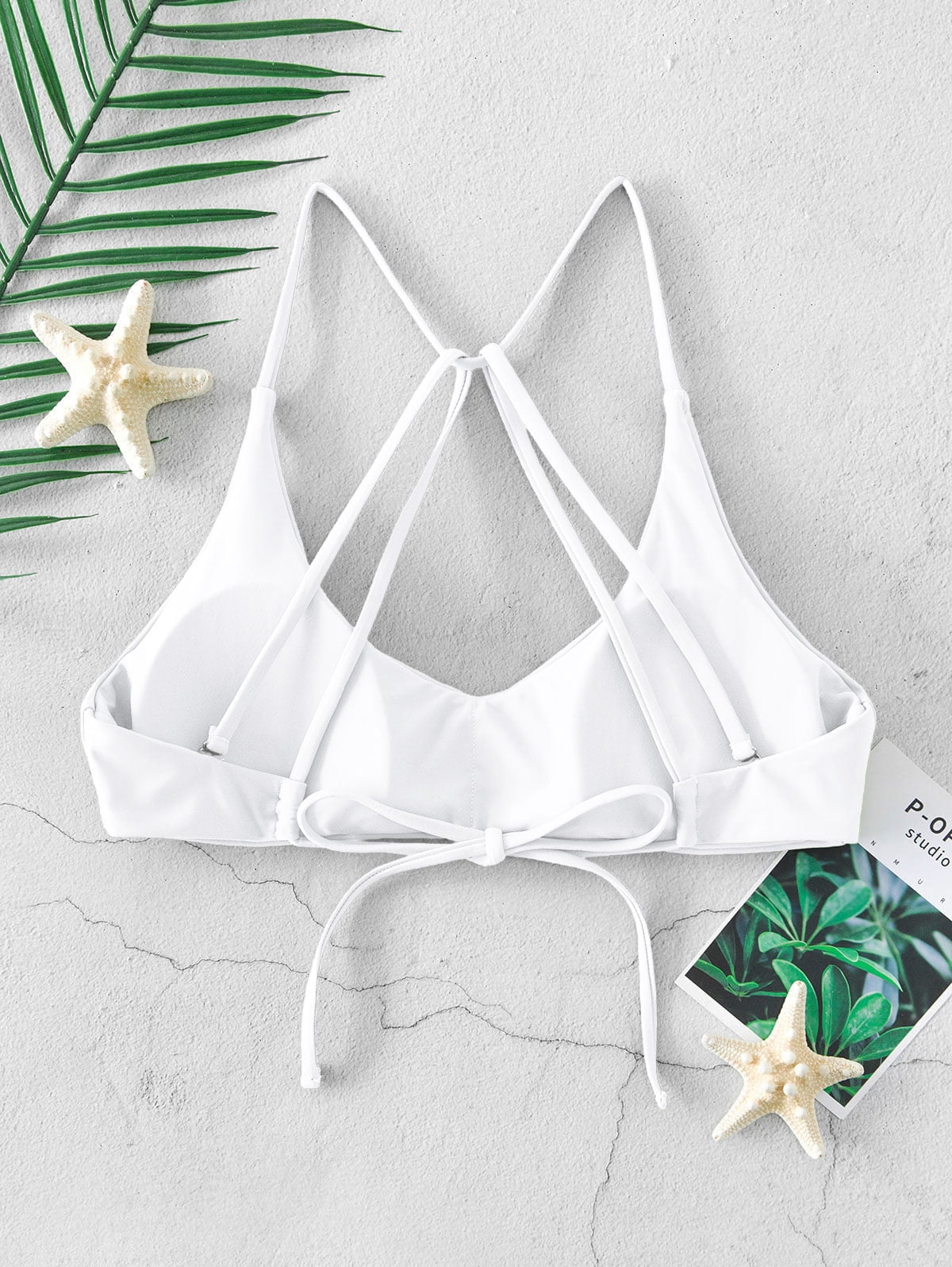 ★SURFEA★ RIBBED HALTERNECK SWIMOFF WHITE Lakey Surf Bikini Top - Off White | Surfing Swimsuit