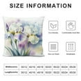 thumbnail image 5 of Leisuo  Watercolor Flower Throw Pillow Cushion Cover, Painting of Iris Flower in the Spring Season of Blooming Plant Nature Work of Art, Decorative Square Accent Pillow Case,Violet Green, 5 of 5