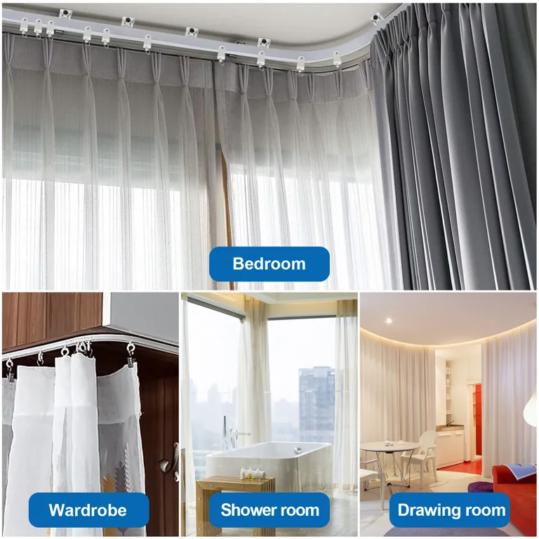 Gaahing Flexible Ceiling Curtain Track | 3 M Curved Curtain Rail with Mute Rollers | Bendable Mount for Shower Bay Window RV Curtain Room Divider