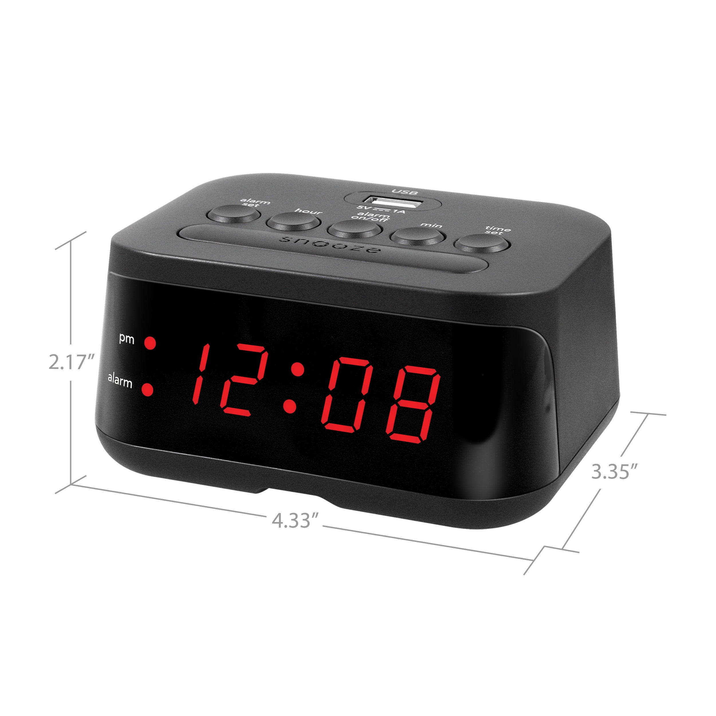 Precision Digital RadioControlled Alarm Clock USB Port for Mobile Charging AP055 