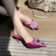 thumbnail image 1 of Sandalias de tacón de aguja con punta puntiaguda y diamantes de imitación para mujer, sandalias de verano 2024 de seda, tacones finos sexis de lujo, zapatillas de fiesta con tiras traseras para mujer, 1 of 5