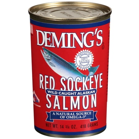 (2 Pack) Deming's Red Sockeye Wild Caught Alaskan Salmon, 14.75 (Best Canned Wild Salmon)