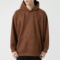 thumbnail image 3 of gvdentm Mens Hoodies Hoodies for Men Cowl Neck Sweatshirts Casual Pullover Fall Winter Loose Fit Tops Brown,XL, 3 of 4