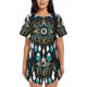 thumbnail image 1 of Fotbe Boho Dreamcatcher Conjunto de Pijama Estampado para Mujer, 2 Piezas, Ropa de Dormir con Camiseta de Manga Corta y Shorts Suaves-Medium, 1 of 6
