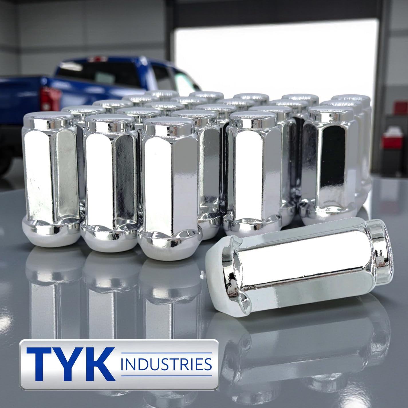 16 Chrome 9/16 XL Long Bulge Acorn Truck Wheel Lug Nuts - 1.9 Inch Tall - 3/4 Hex - Fits Many Dodge, Ram, Dakota, Durango, 1500