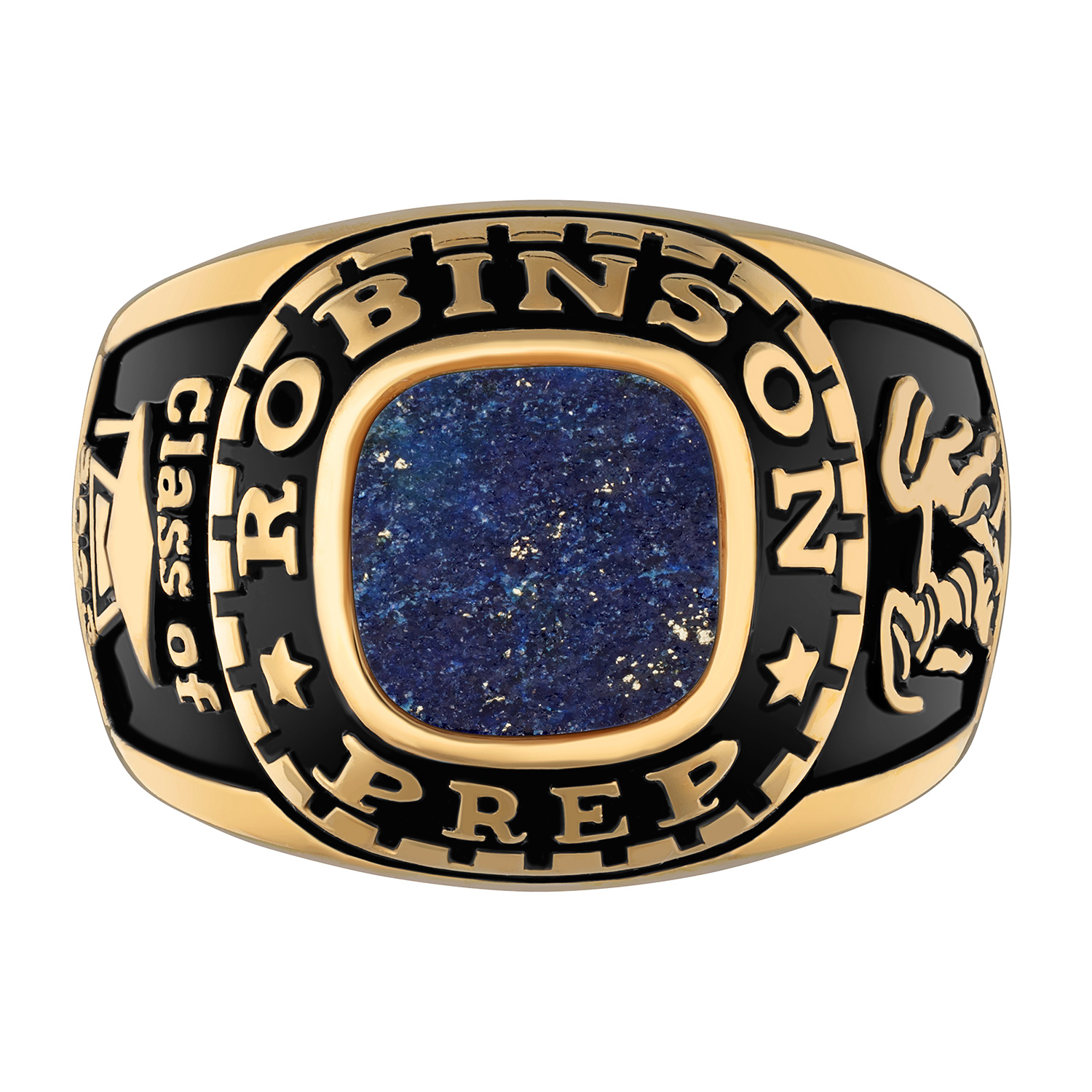 Order Now for 2025 Graduation, Freestyle Women's Class Ring - Onyx, Carnelian, Lapis, Mother of Pearl Genuine Stone Sterling Silver, Personalized, High School or College Graduation