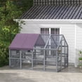 thumbnail image 2 of PawHut Enclos Extérieur pour Chat Catio avec Auvent Étanche, Ponts, Gris, 2 of 10