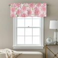 thumbnail image 3 of Pink Rose Floral Valance Curtain Flowers Leaves Pastoral Plant Classic Window Valances Rod Pocket Short Curtains Window Treatments for Kitchen Bedroom Bathroom Laundry 42" x 18", 3 of 9
