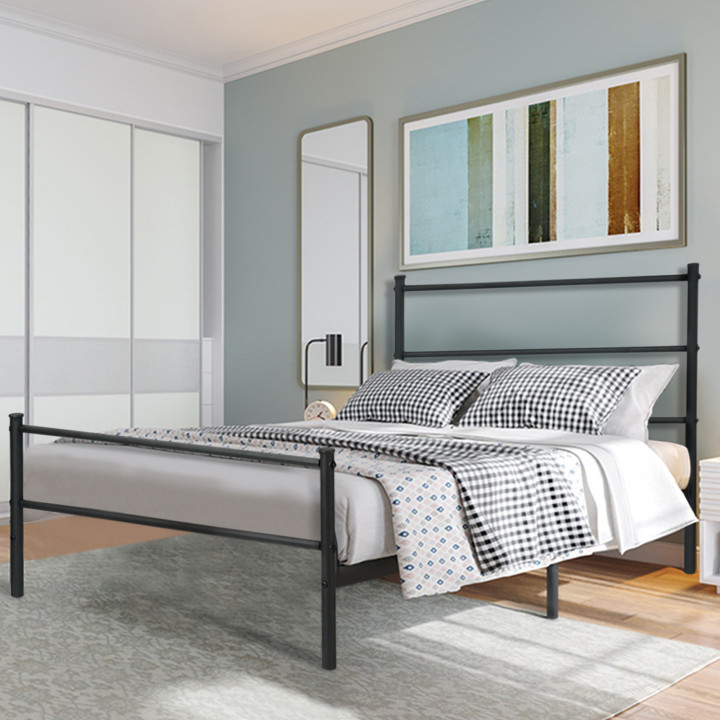 Homy Casa Metal Bed Frame Full, Homy Casa Metal Bed Frame Full Size Platform White