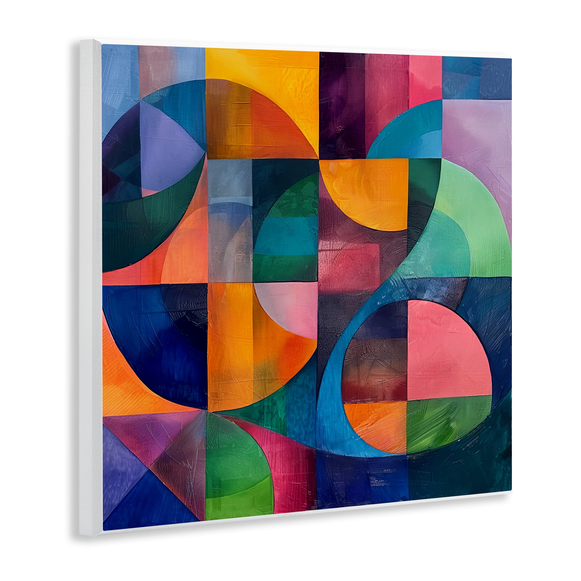 Stupell Industries Luminous Spectrum Shapes Abstract Painting Unframed Art Print Wall Art, 12 x 12