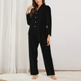 thumbnail image 3 of Disketp Pajamas Set Long Sleeve Sleepwear Womens Button Down Nightwear Pj Sets-, 3 of 9