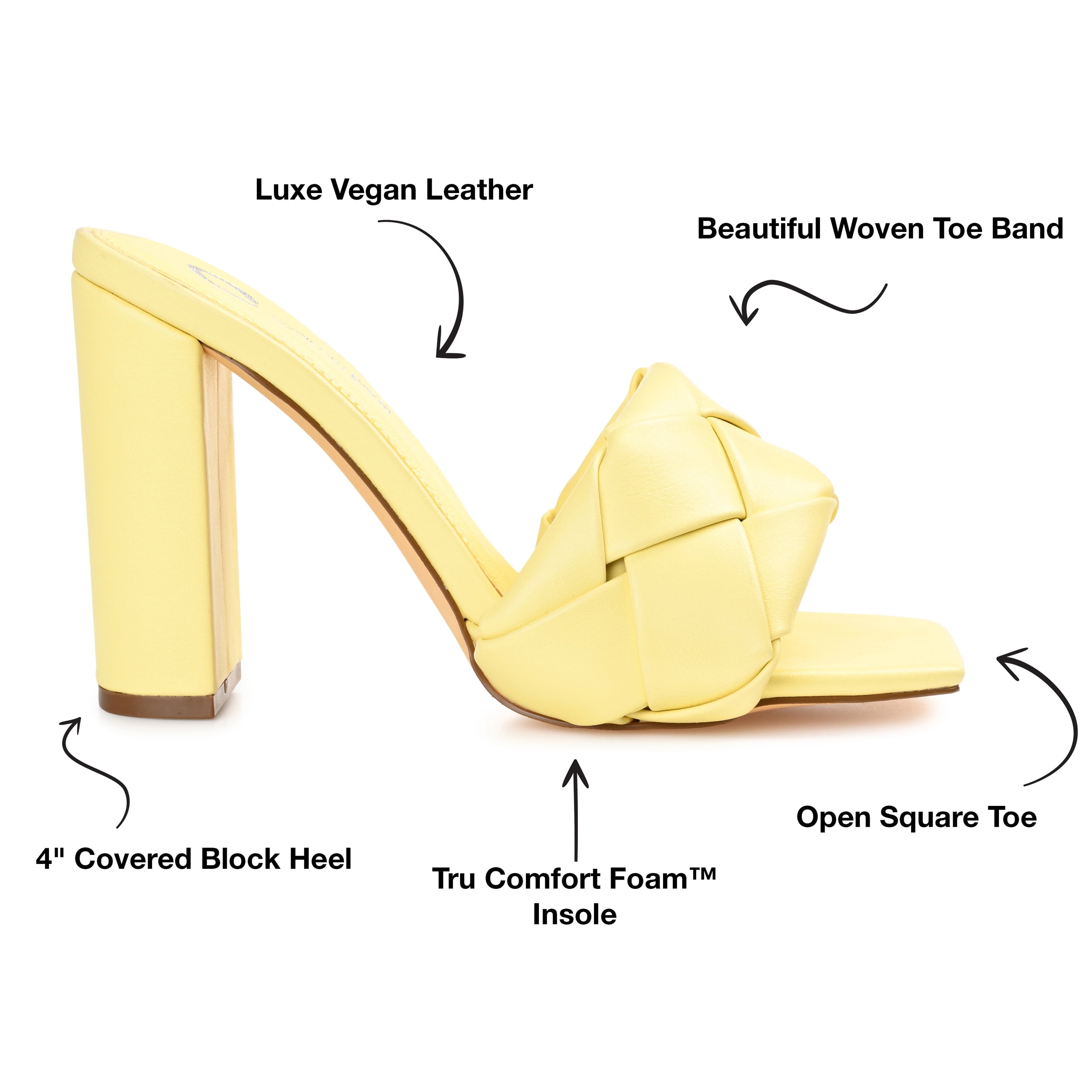 Journee Womens Maysie Open Square Toe Block Heel Sandals