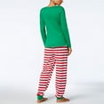 thumbnail image 6 of Baqcunre Family Christmas Pajamas Matching Sets,Women's Loose Long Sleeved Pants With Round Neck And Hem Christmas Print Stripe Pajama Mom Style Lounge Set,Pajamas For Women Christmas Pajamas Green S, 6 of 9