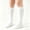 White, variant on Girls School Uniform Knee High Socks, Ribbed Solid Blue with Bow, for Kids & Big Kids,Size 5-6T