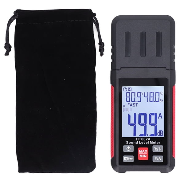 Medidor de ruido Medidor de nivel de sonido digital Micrófono capacitivo 30-130dBA Medidor de detección de sonido de decibelios de audio para el taller de la escuela de la fábrica de la oficina en el
