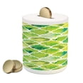 thumbnail image 1 of Watercolor Piggy Bank, Moroccan Trellis Pattern in Green Tones Watercolor Vintage Art, Ceramic Coin Bank Money Box for Cash Saving, 3.6" X 3.2", Lime Green Yellow White, by Ambesonne, 1 of 4