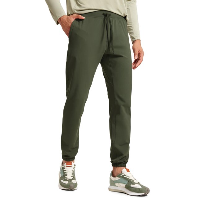 Pantalones Joggers CRZ YOGA 30" con Elasticidad 4 Vías Verde Oliva Oscuro