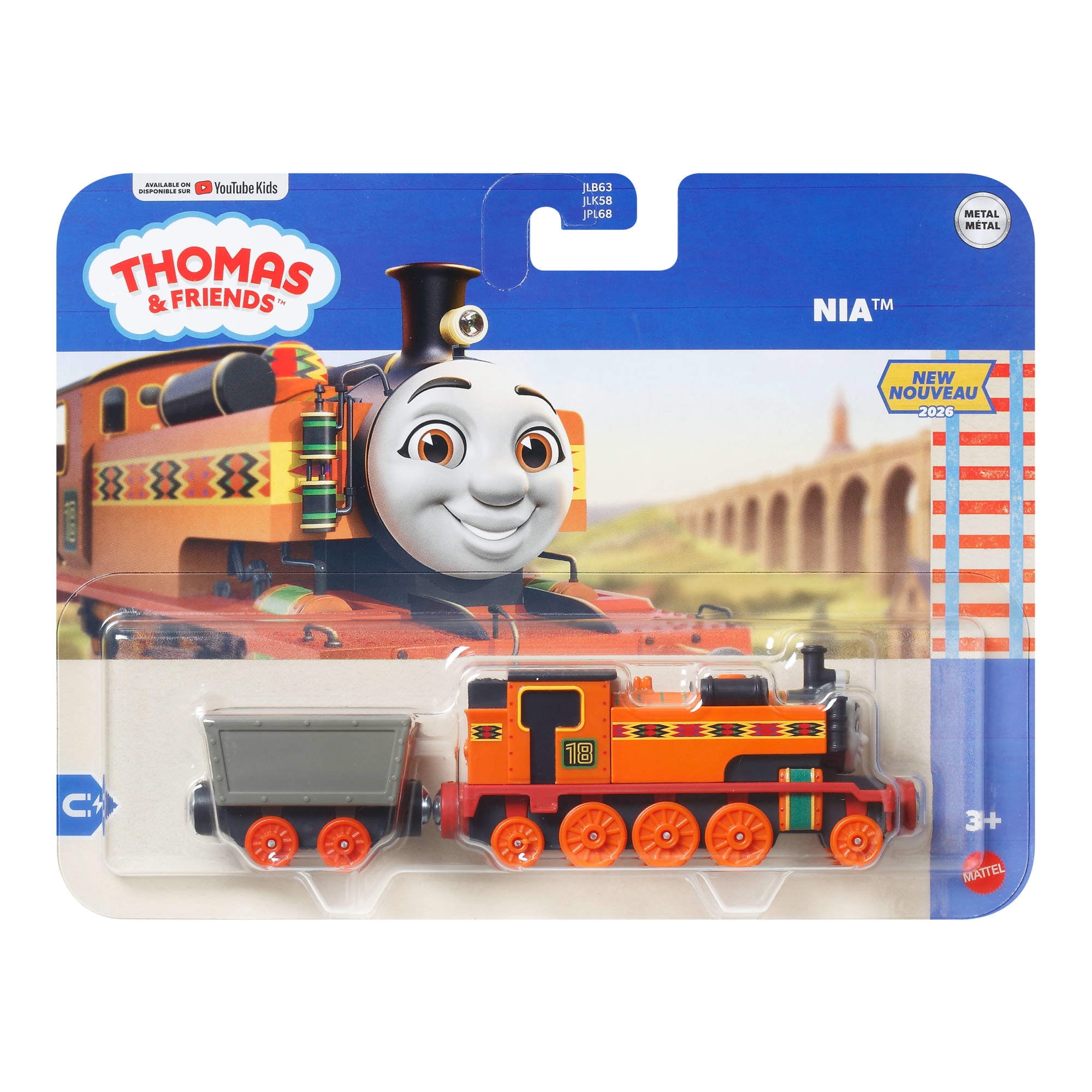 Thomas & Friends by Fisher-Price Die-Cast Nia Engine & Tender, Toy Train 2-Pack for Preschoolers