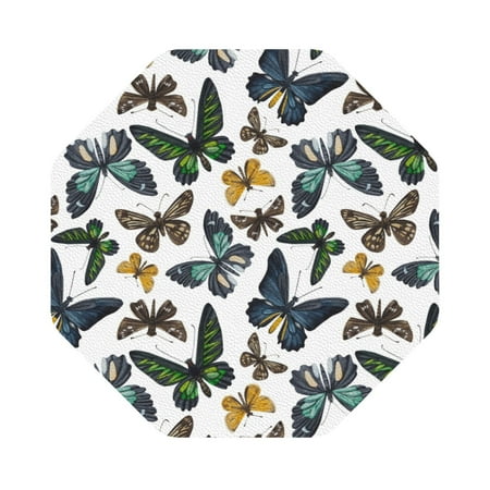 

Disketp Watercolor Butterflies Funny Coasters 6 Pcs Leather Coasters with Holder Perfect Housewarming Hostess Gifts Protect Furniture from Water Marks Scratch and Damage