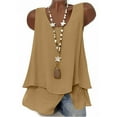 thumbnail image 4 of DAFPZW Womens Linen Cotton Tank Tops Double Layers Sleeveless Dressy Gauze Blouses Summer Layered Flowy Casual Shirts, 4 of 9