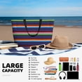 thumbnail image 5 of Wukai Mexican Blanket stripes Print Zipper Bag,large Beach Tote Bag,Waterproof Sandproof Bag,Grocery and Picnic Tote Travel Bag, 5 of 7