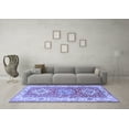 thumbnail image 3 of Ahgly Company Machine Washable Indoor Rectangle Geometric Blue Traditional Area Rugs, 2' x 5', 3 of 4