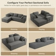 thumbnail image 5 of Cloud Sofa, 105" Couches for Living Room, L-Shaped Modular Sectional, No Assembly Boneless Deep Seat, Gray Corduroy, 5 of 11