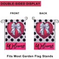 thumbnail image 2 of JOOCAR Valentine's Day Garden Flags, Black Polka Dot Love Bow Welcome 12x18 Inch Reversible Garden Flags for Outdoor Garden Holiday Yard Decoration, 2 of 5