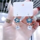 thumbnail image 5 of Pendientes para mujer, regalos para mujer, pendientes de cristal con flores de moda, pendientes brillantes con brillantes diamantes de imitación cúbicos, circonitas cúbicas, maravilloso regalo, pendie, 5 of 5