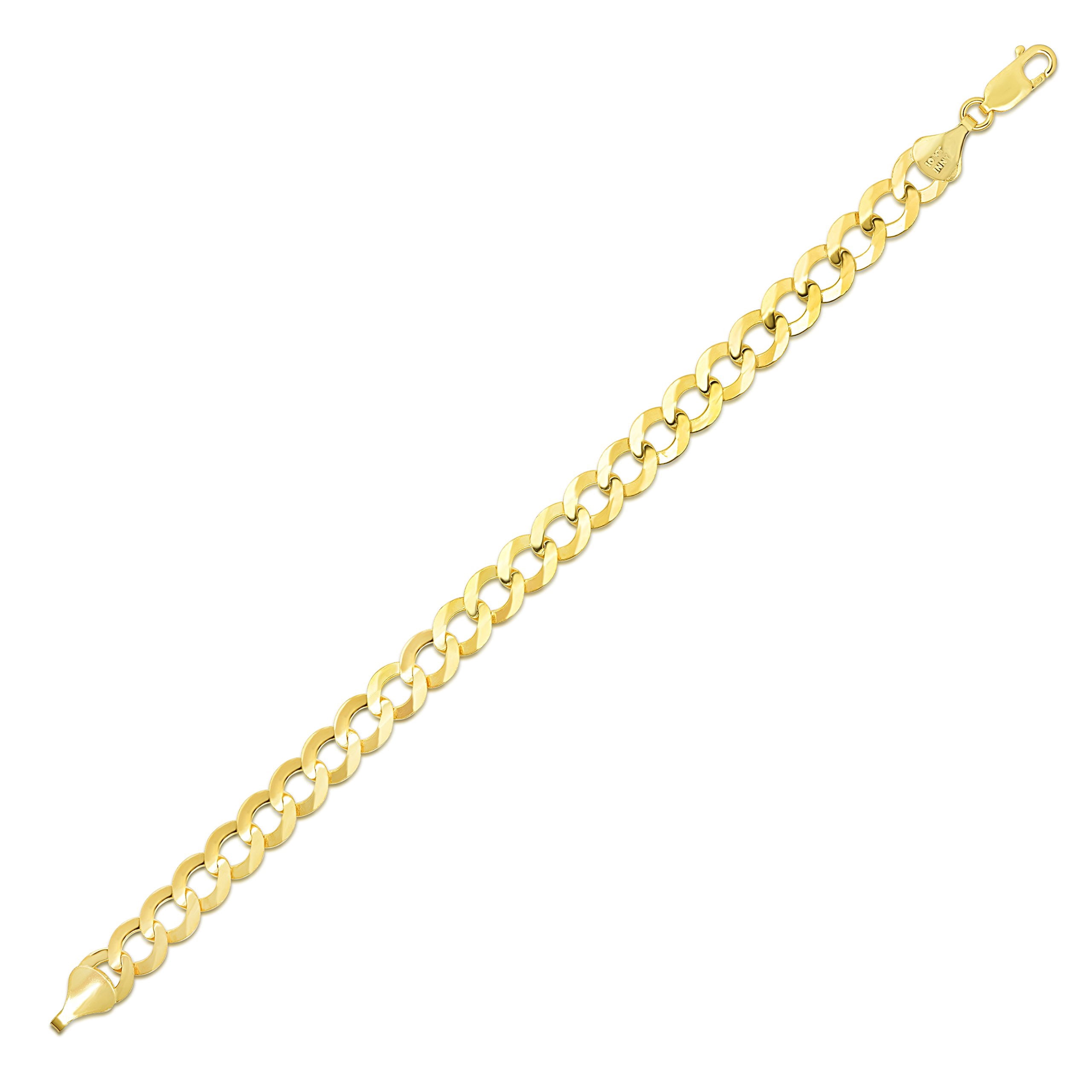 Floreo 10k Yellow Gold 6mm Solid Curb Cuban Bracelet and Anklet
