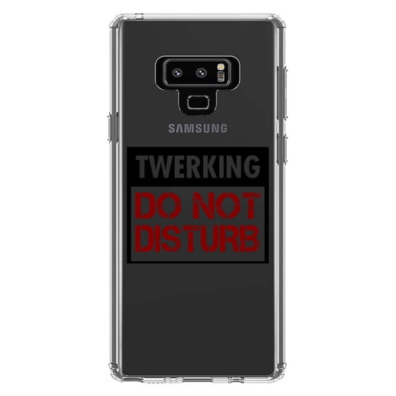 DistinctInk Clear Shockproof Hybrid Case for Samsung Galaxy Note 9 - TPU Bumper Acrylic Back Tempered Glass Screen Protector - Twerking Do Not Disturb