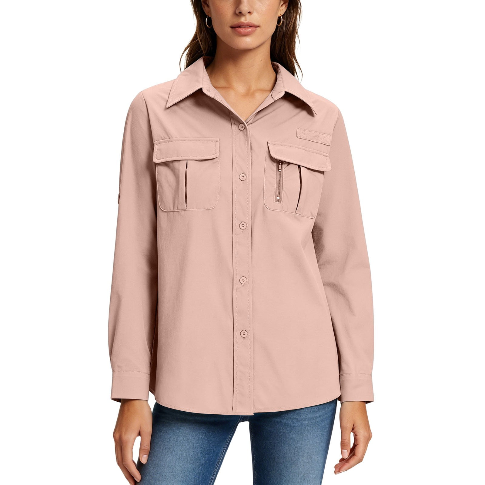BLVB Women s Upf 50 Long Sleeve UV Sun Protection Shirts Outdoor Fishing Hiking Travel Button down Shirts