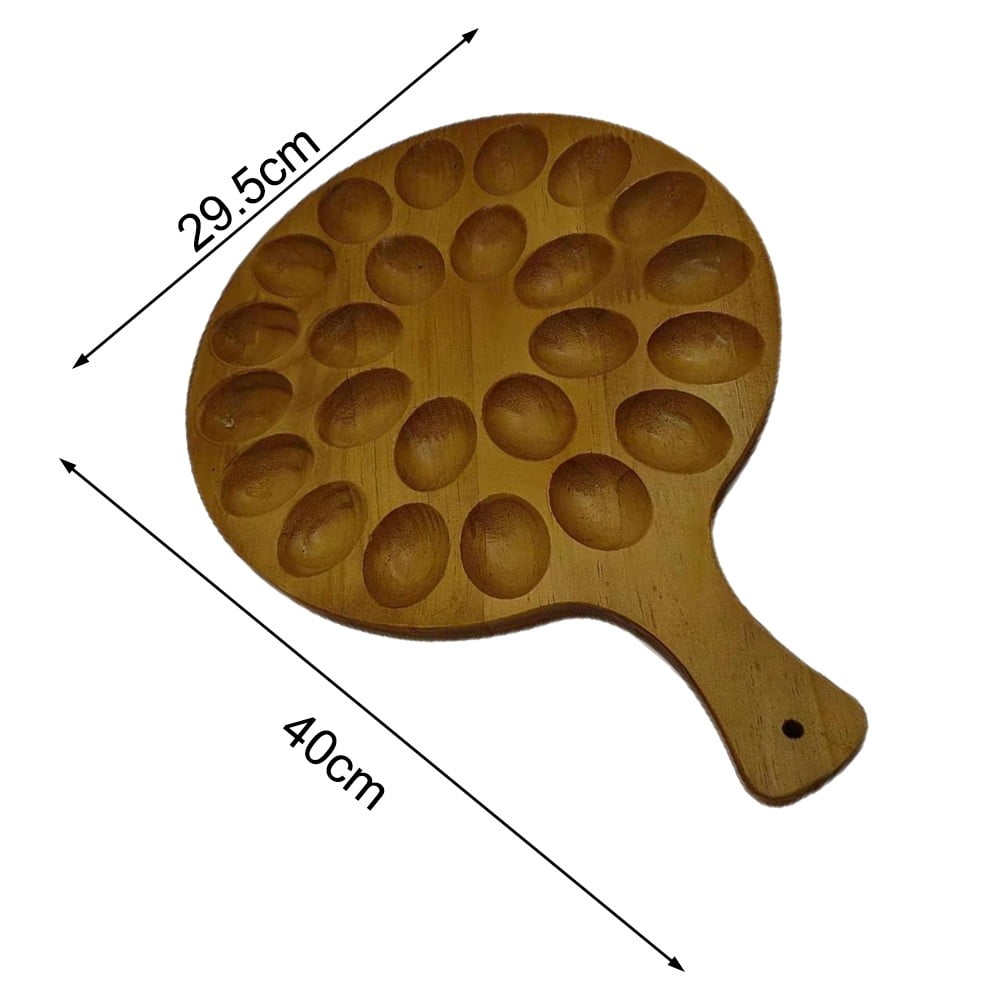 Deviled For Egg Platter, Wooden Deviled For Egg Tray 24 Holes Round For Egg Holder