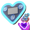 1pcs Lake Blue, variant on Solar-Powered Heart-Shaped Car LED Ambient Light Car Atmosphere Light, Heart Cars Accessories Neon Light Decor, Switchable 5 Modes, Romantic Lamp for Couples Valentines Day Christmas Night Driving